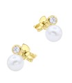 Crystal with Pearl Silver Stud Earring STS-7088